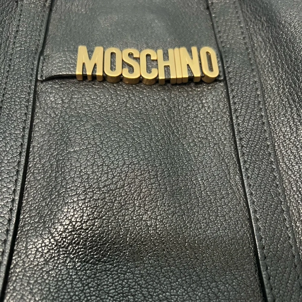 Moschino Leather Vintage Black Tote